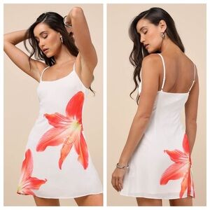 Lulus Dulcea Ivory Floral Sleeveless Mini Dress